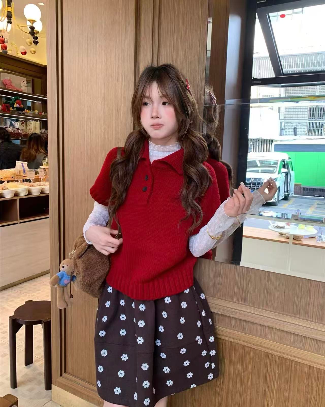 가을 수 있습니다. 스택 착용 베스트 니트 스웨터 두꺼운 바늘 polo 폴로 칼라 반팔 스웨터 여자 베이비 칼라 두꺼운 스타일 니트 스웨터 상세 이미지 10
