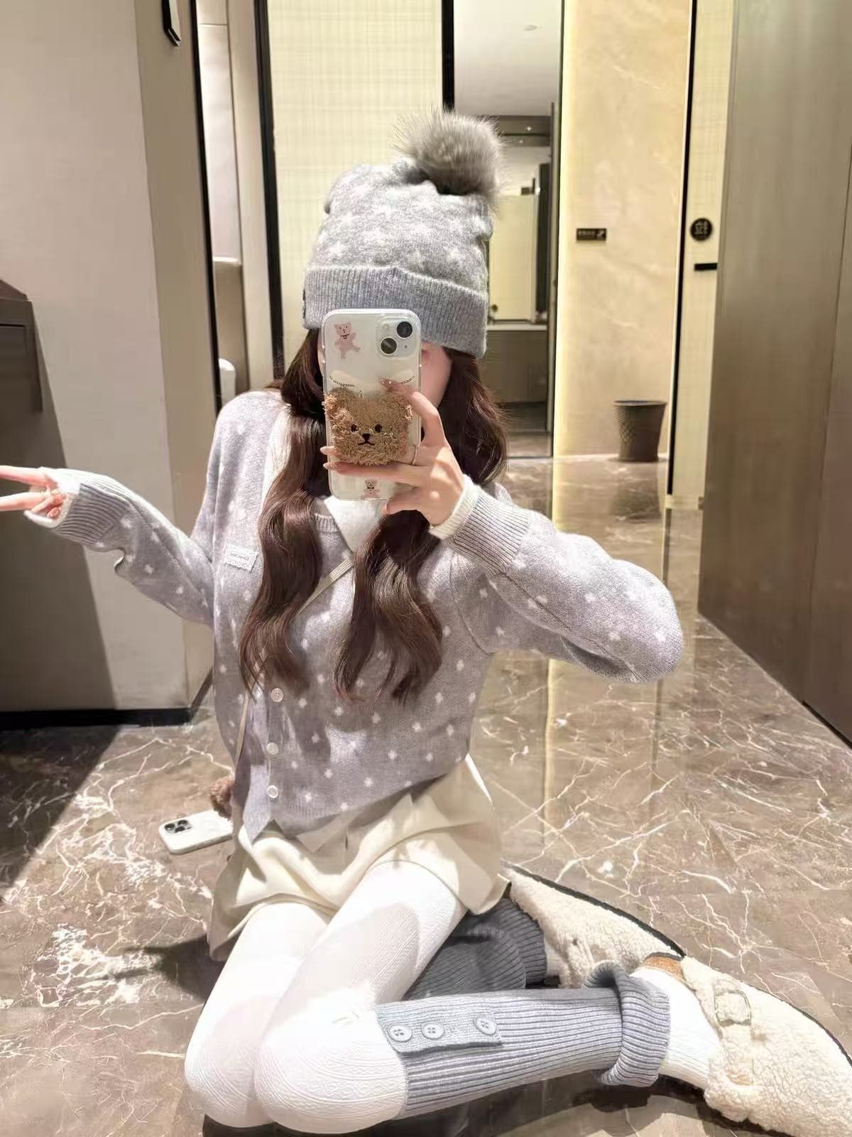 POLO 칼라 페이크 레이어드 스웨터 긴팔 카디건 코트 기본 셔츠 가을 겨울 몸매 가꾸기 슬림해 보이는 긍정적 인 어깨 니트 오픈 가디건 상세 이미지 5