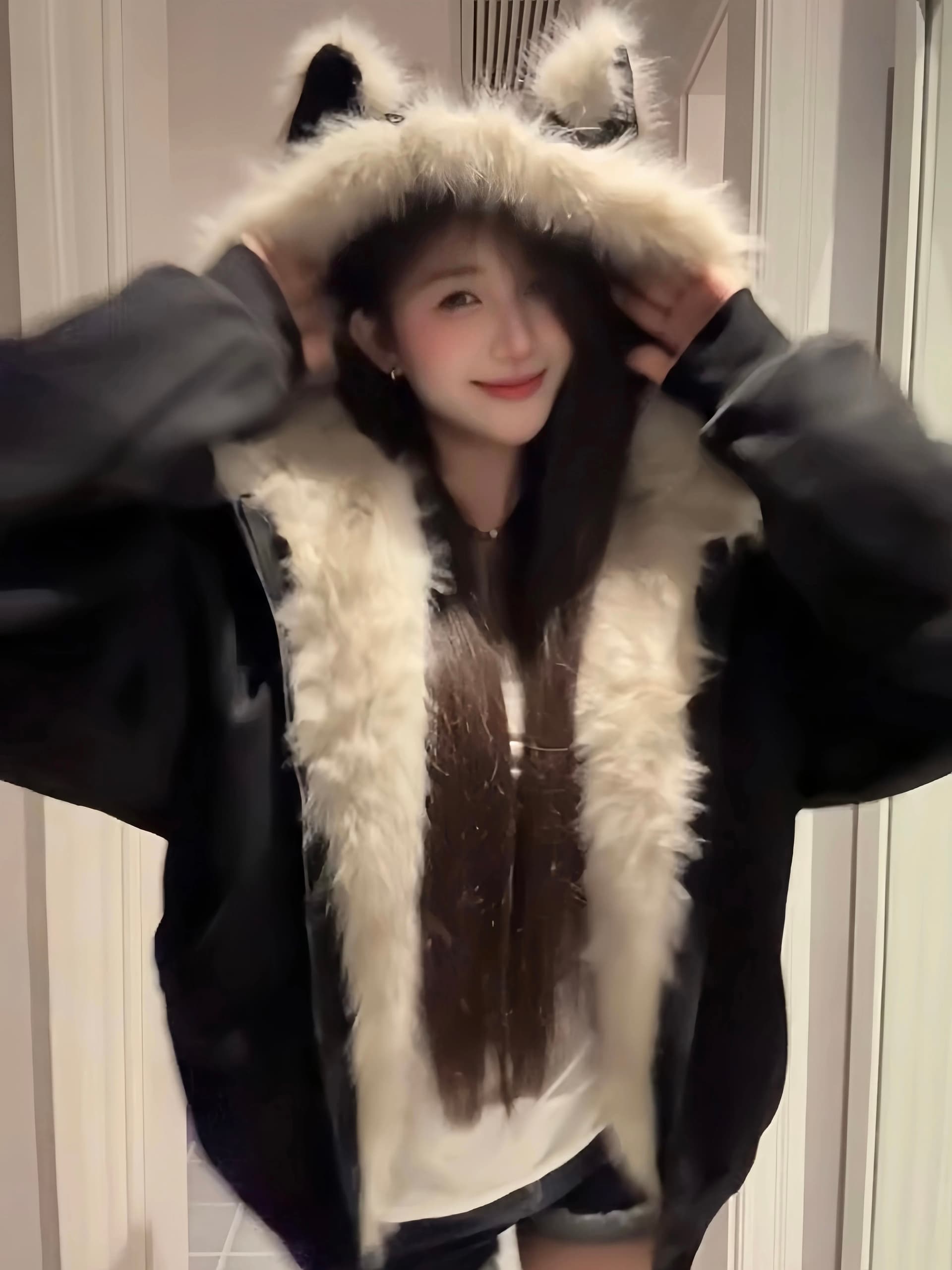 좌 산 조각 털이 많은 모피 칼라 면 의류 재킷 남녀 털이 있고 두꺼운 재킷 아메리칸 cleanfit 겨울 면 옷 상세 이미지 9