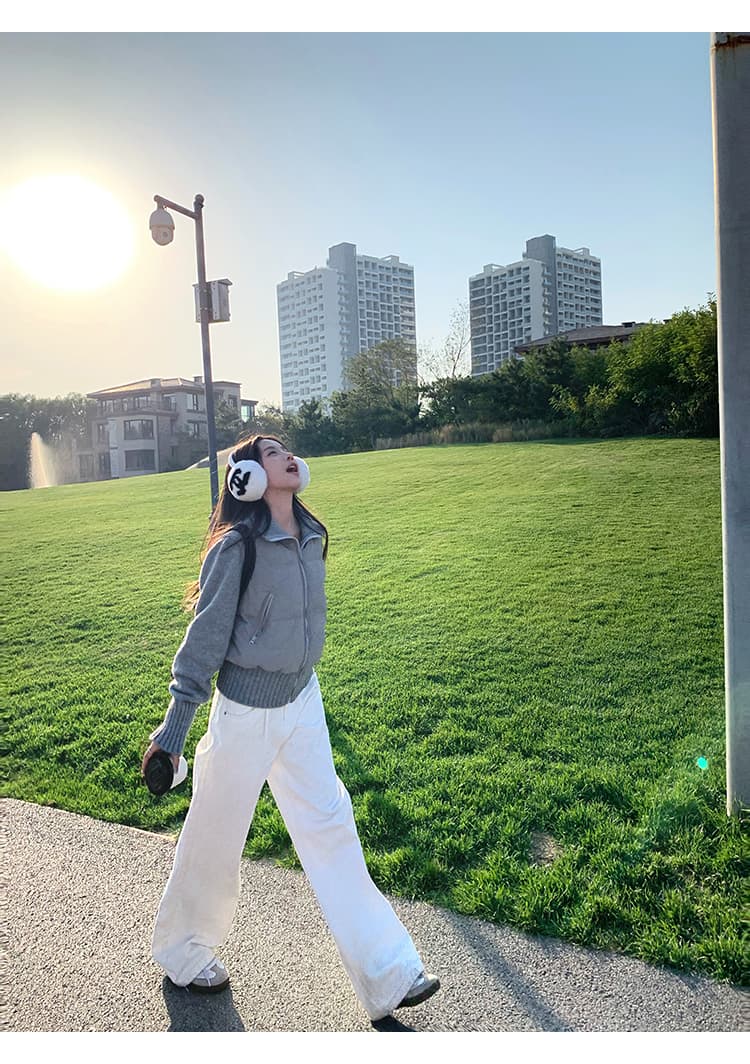 양모 패치워크 2026 가을 겨울 새로운 프랑스식 품격 디자인 센스 작은 대중 쇼트 스타일 화이트 다운 재킷 보온 재킷 상세 이미지 8