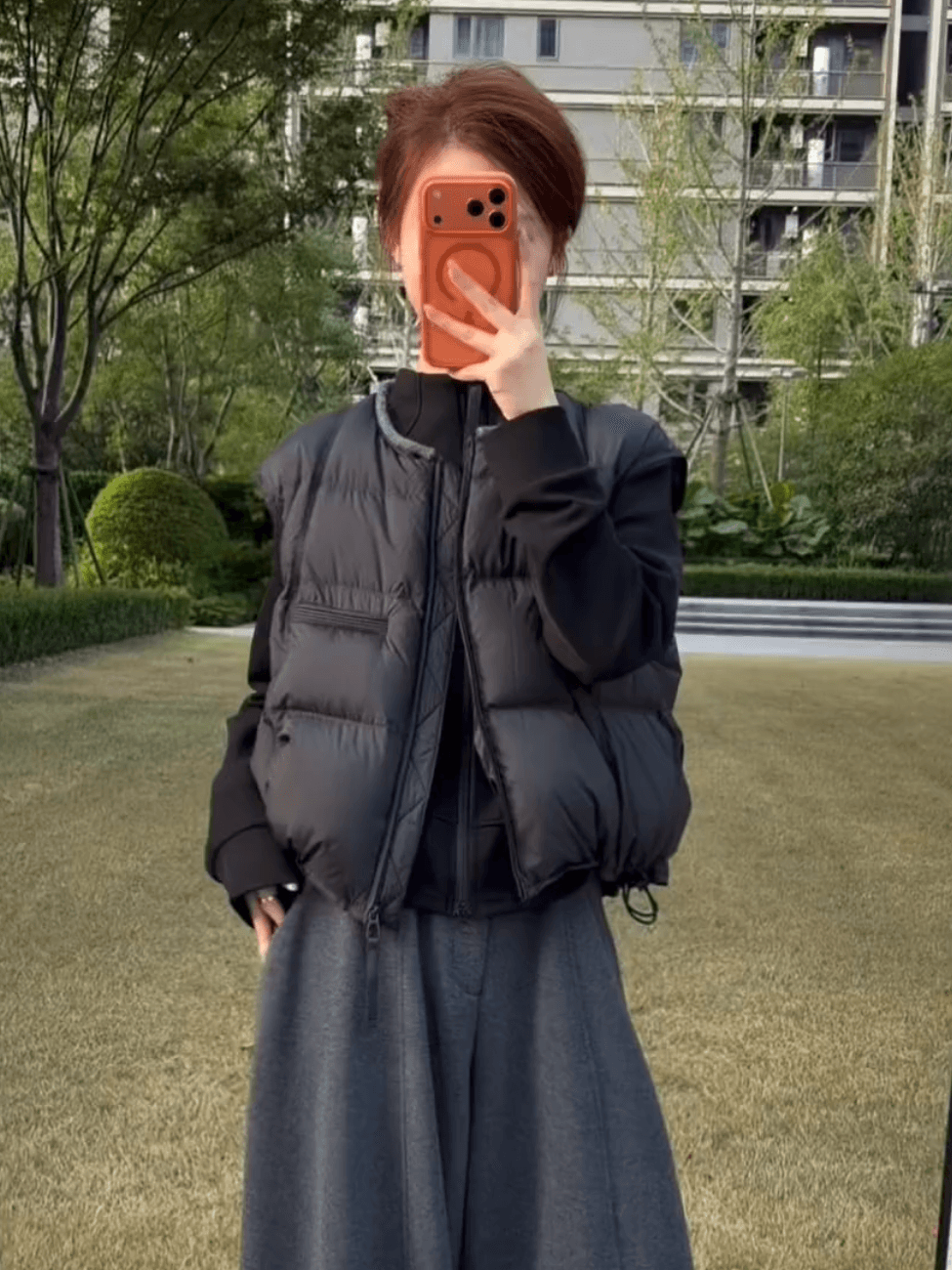 다운 코튼 베스트 여성 짧은 조끼 가을 겨울 새로운 2026 새로운 루즈핏 고급 센스 작은 키 어깨 외출용 상세 이미지 11