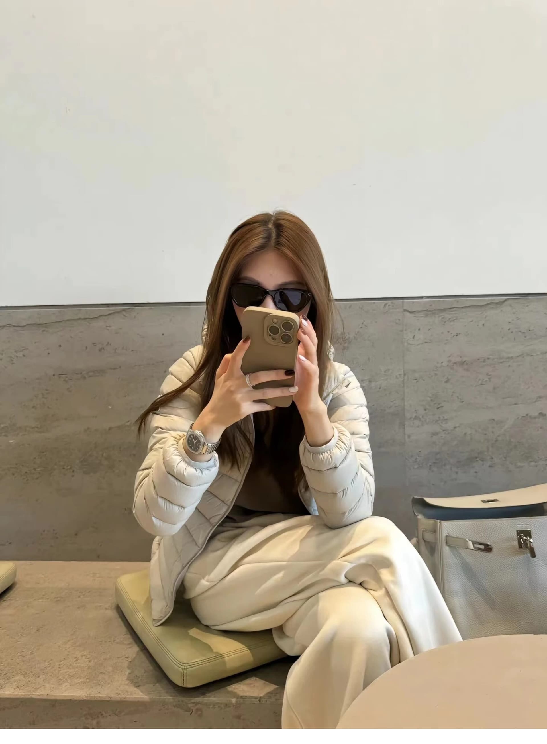 내부 및 외부 같은 재료 경량 인사이드 가져 가라. 몸매 가꾸기 종류 다운 재킷 쇼트 스타일 버블 푸 내피 갈비 살 면 여성 코트 상세 이미지 3