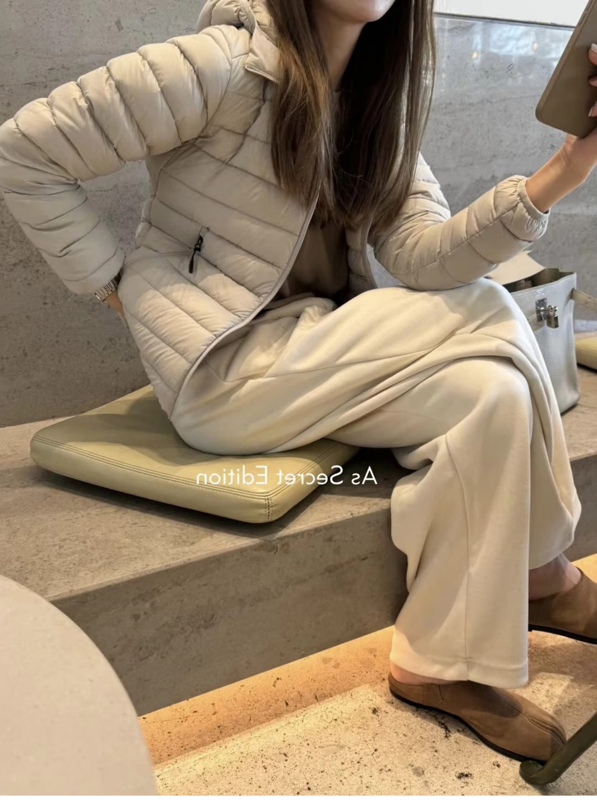 내부 및 외부 같은 재료 경량 인사이드 가져 가라. 몸매 가꾸기 종류 다운 재킷 쇼트 스타일 버블 푸 내피 갈비 살 면 여성 코트 상세 이미지 7