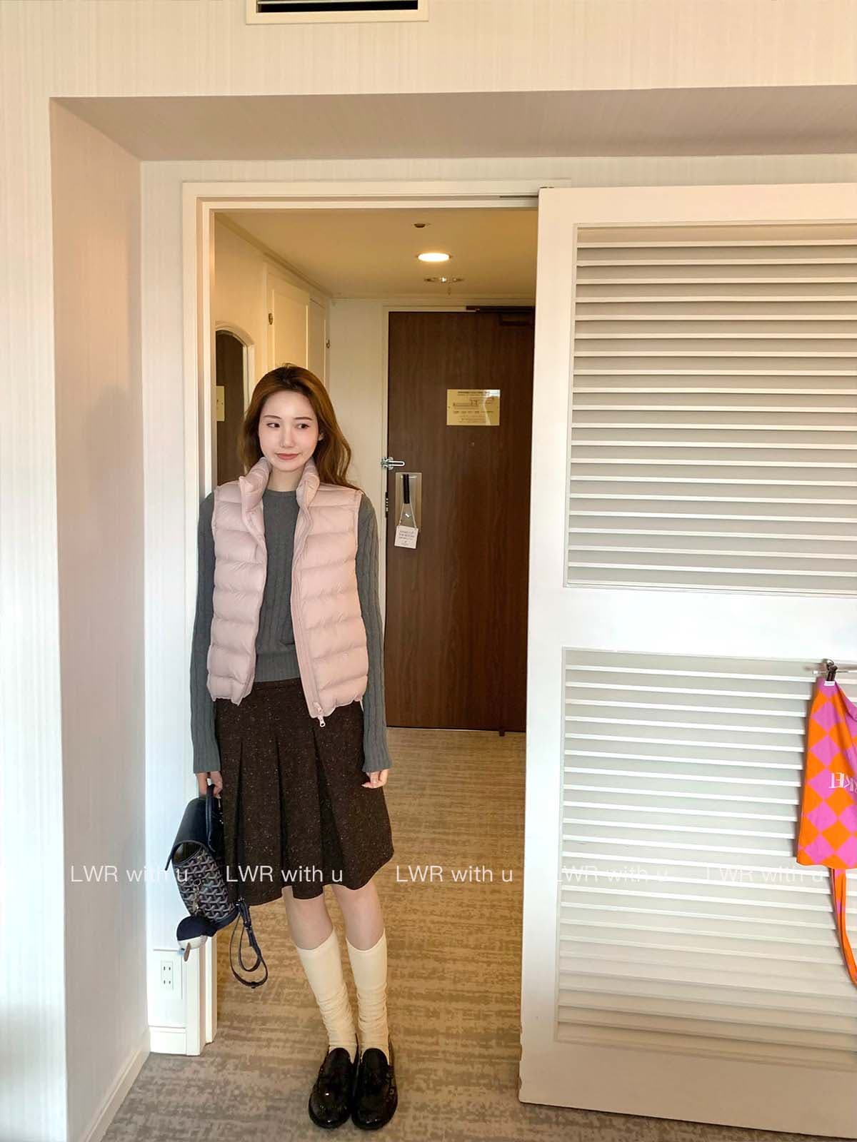 겨울 작은 따뜻한 패키지 얇고 가벼운 갈비 살 다운 코튼 베스트 여성 짧은 2026 가을 겨울 새로운 한국 스타일 스탠드 칼라 조끼 상세 이미지 30