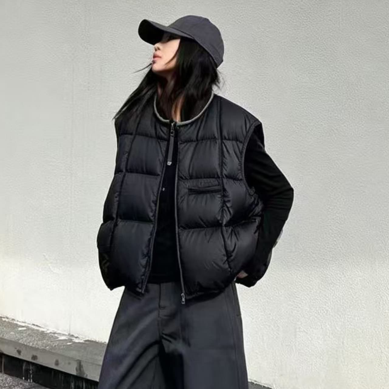 한국 스타일 베스트 여성 짧은 조끼 가을 겨울 새로운 2026 루즈핏 고급 센스 작은 키 어깨 외출용