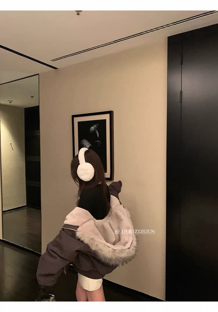 모피 칼라 좌 산 조각 재킷 면 의류 남녀 루즈핏 아메리칸 워크웨어 2026 새로운 재킷 털이 있는 겨울 보온 상세 이미지 9