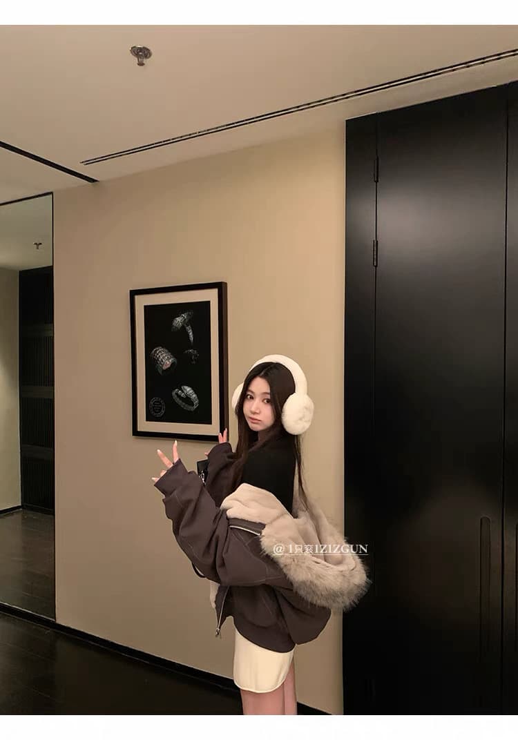 모피 칼라 좌 산 조각 재킷 면 의류 남녀 루즈핏 아메리칸 워크웨어 2026 새로운 재킷 털이 있는 겨울 보온 상세 이미지 13