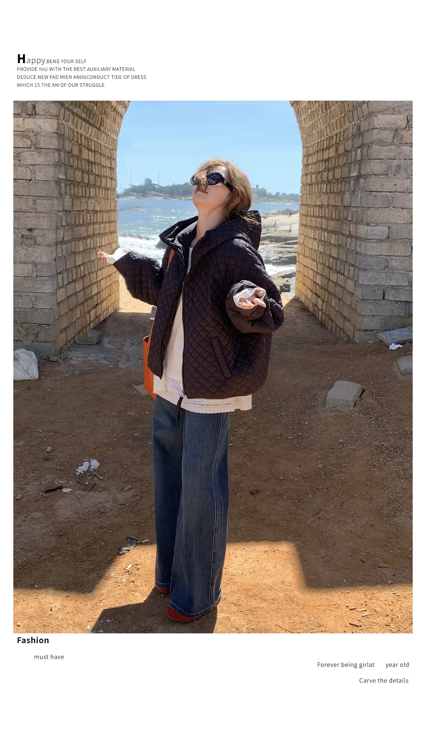 장 베이 베이 얇고 가벼운 버블 푸 링 그리드 후드 면 의류 루즈핏 슬림해 보이는 보온 한 부서 ins 바람 학생 면 옷 재킷 상세 이미지 25
