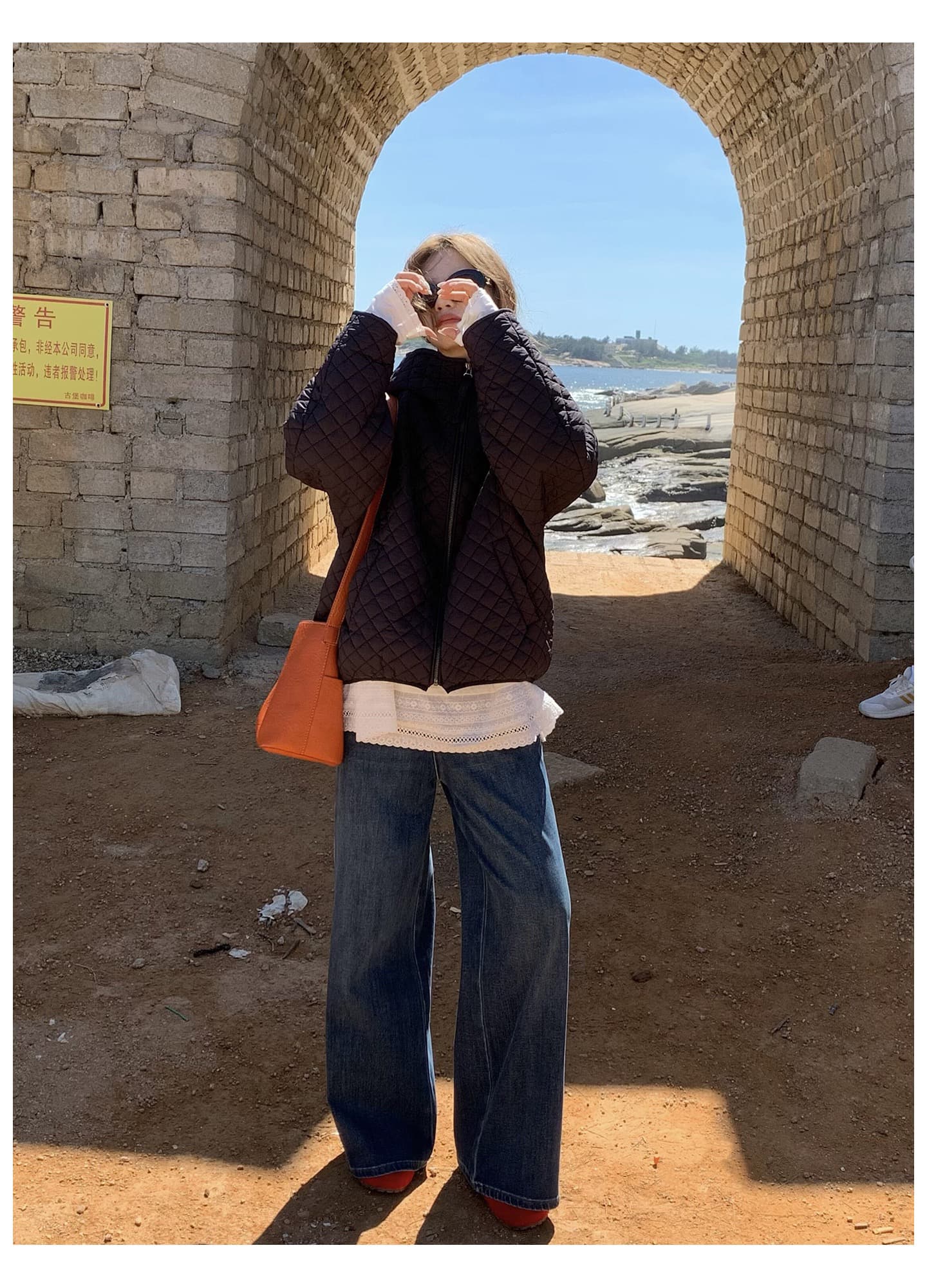 장 베이 베이 얇고 가벼운 버블 푸 링 그리드 후드 면 의류 루즈핏 슬림해 보이는 보온 한 부서 ins 바람 학생 면 옷 재킷 상세 이미지 30