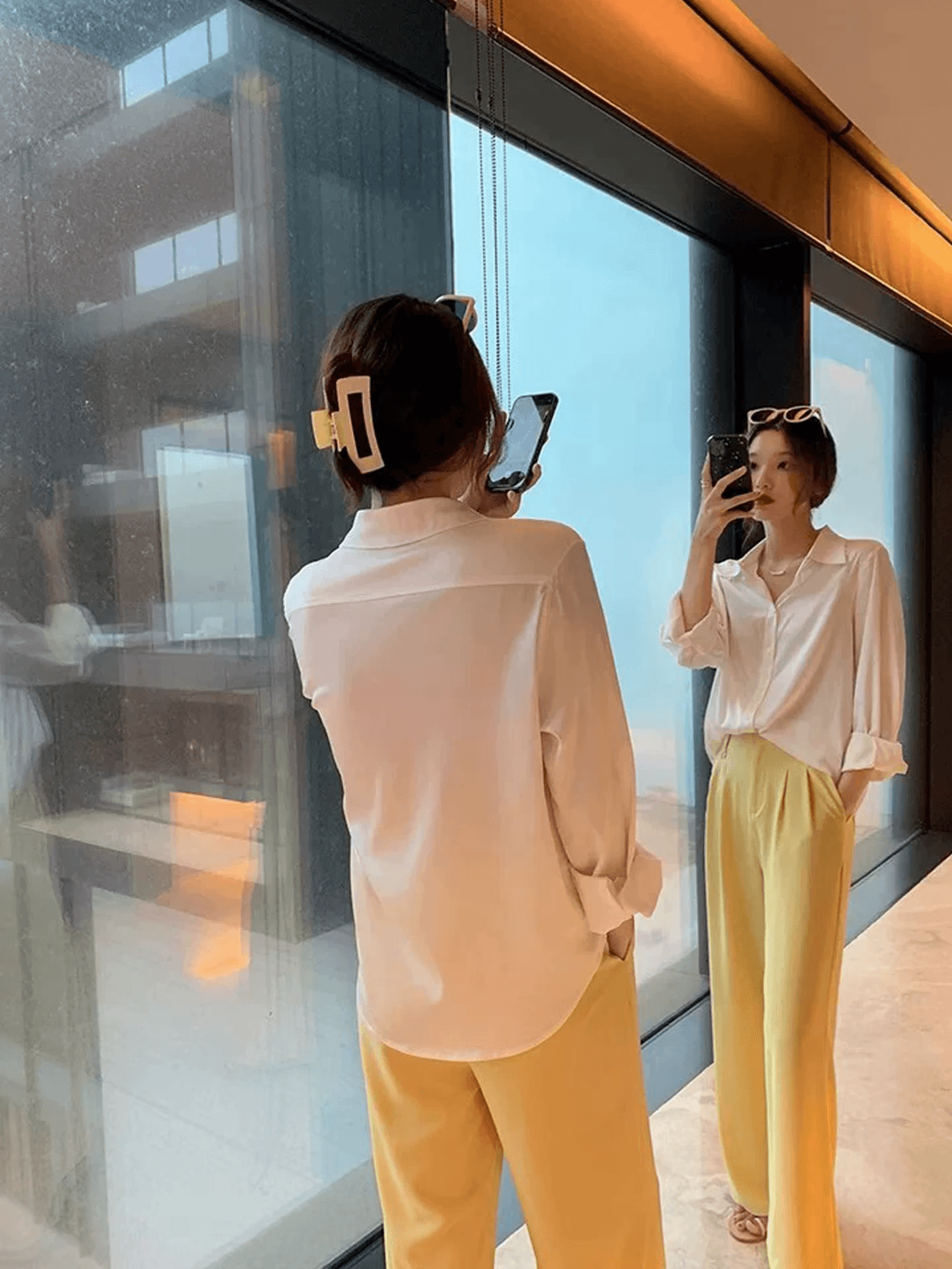 프랑스식 고급 센스 화이트 새틴 셔츠 여성 긴 소매 품격 출퇴근 도루 센스 셔츠 디자인 센스 작은 대중 맨위 상세 이미지 1