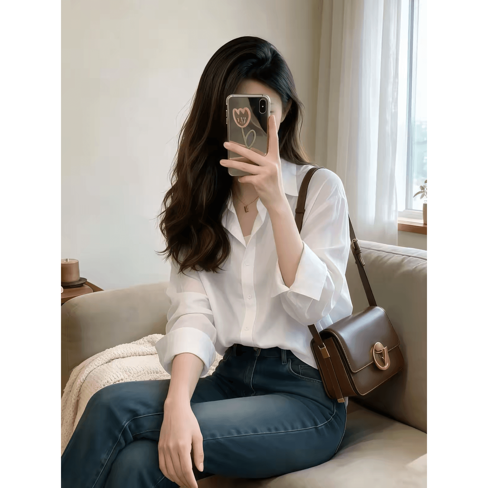 쉽지 않음 주름 이른 가을 화이트 루즈핏 셔츠 여자 외출용 긴팔 외국 가스 다용도 셔츠 빛 럭셔리 품격 맨위 이미지 5