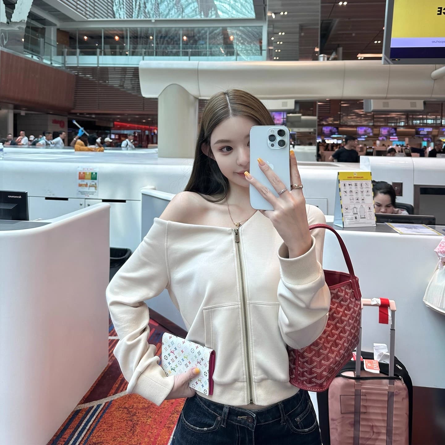 안녕하세요. 팬 팬 넣다 자매 왕 화이트 후드 티 스웨터 지퍼 여성 코트 얇은 스타일 비스듬한 어깨 쇼트 스타일 오픈 가디건 맨위 상세 이미지 2