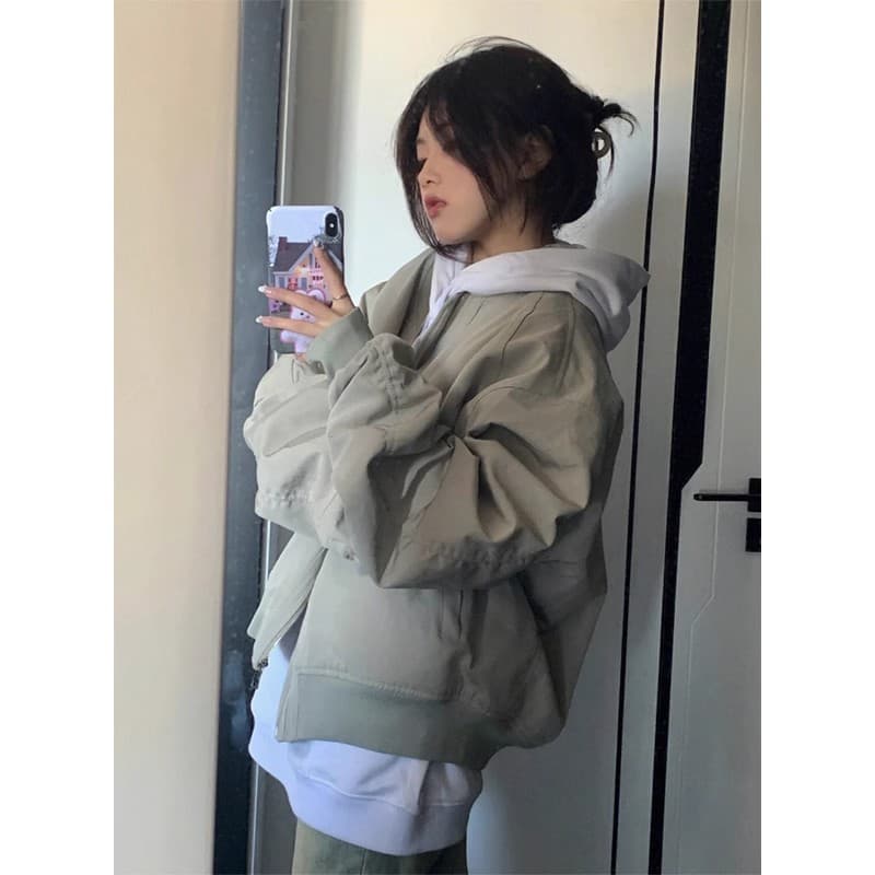 원본 것 2026 아메리칸 레트로 비행복 재킷 여성 코트 봄 oversize 야구 유니폼 가을 상세 이미지 4