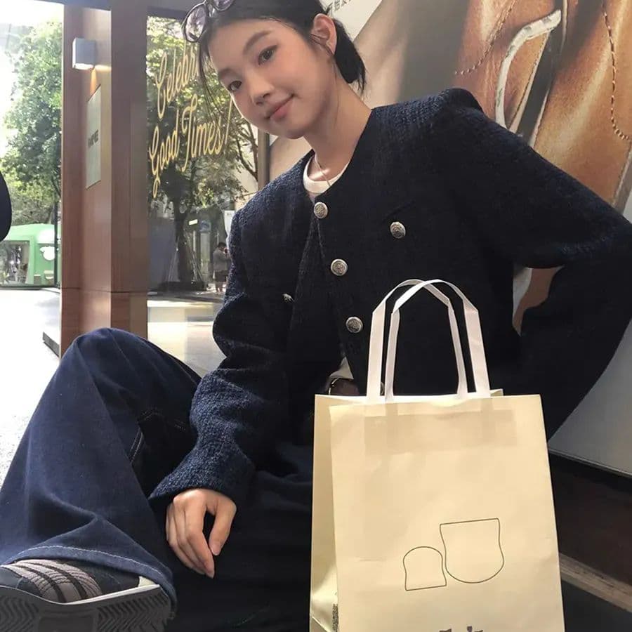 레드 맨 파빌리온 작은 샤넬 스타일 여성 코트 봄과 가을 2026 새로운 캐주얼 쇼트 스타일 작은 대중 품격 한 부서 명문 여성 맨위 이미지 4