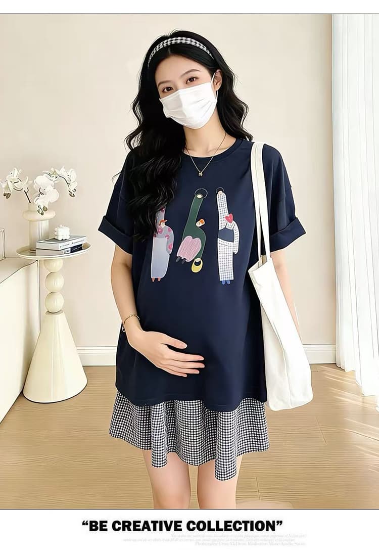 실사 2026 새로운 프린트 반팔 티셔츠 여성 순면 여름 아메리칸 긍정적 인 어깨 연령 감소 루즈핏 다용도 반소매 맨위 상세 이미지 14