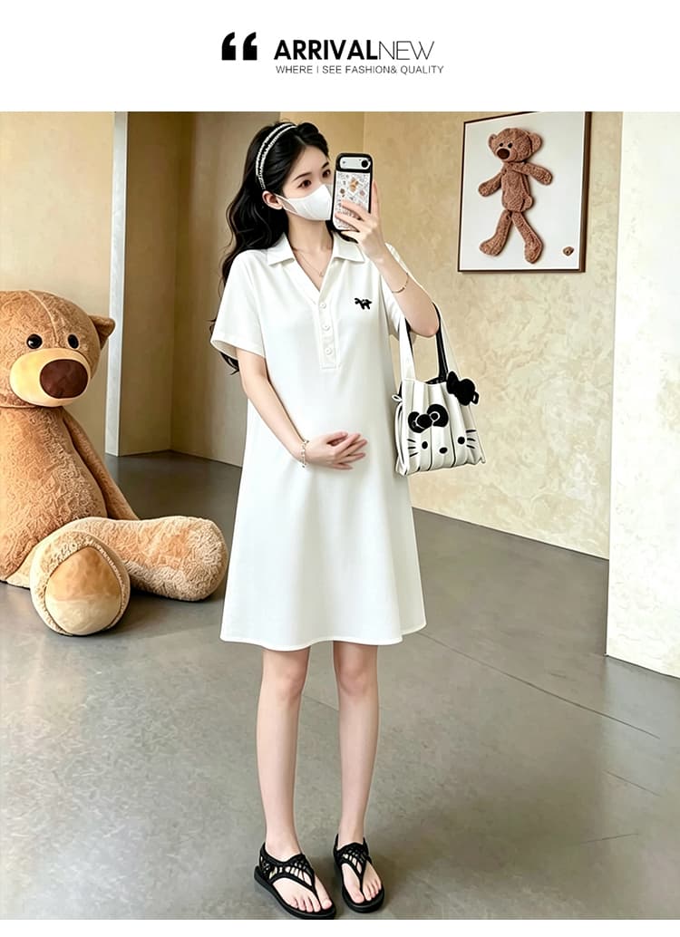 실사 2026 여름 출산 착용 드레스 한 부서 프랑스식 출퇴근 바람 면 린넨 편안함 임신 기간 착용 가져 가라. 확실하지 않음 임신 한 상세 이미지 10