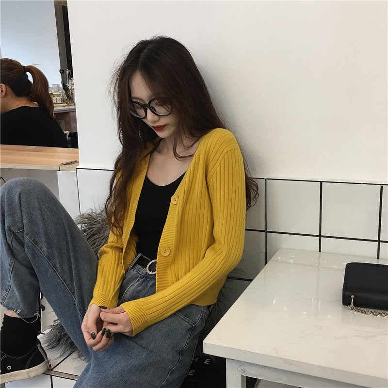 Chic 연령 감소 작은 키 니트 스웨터 여성 봄 가을 chic 한 부서 몸매 가꾸기 슬림해 보이는 오픈 가디건 부드러운 바람 쇼트 스타일 맨위 이미지 2