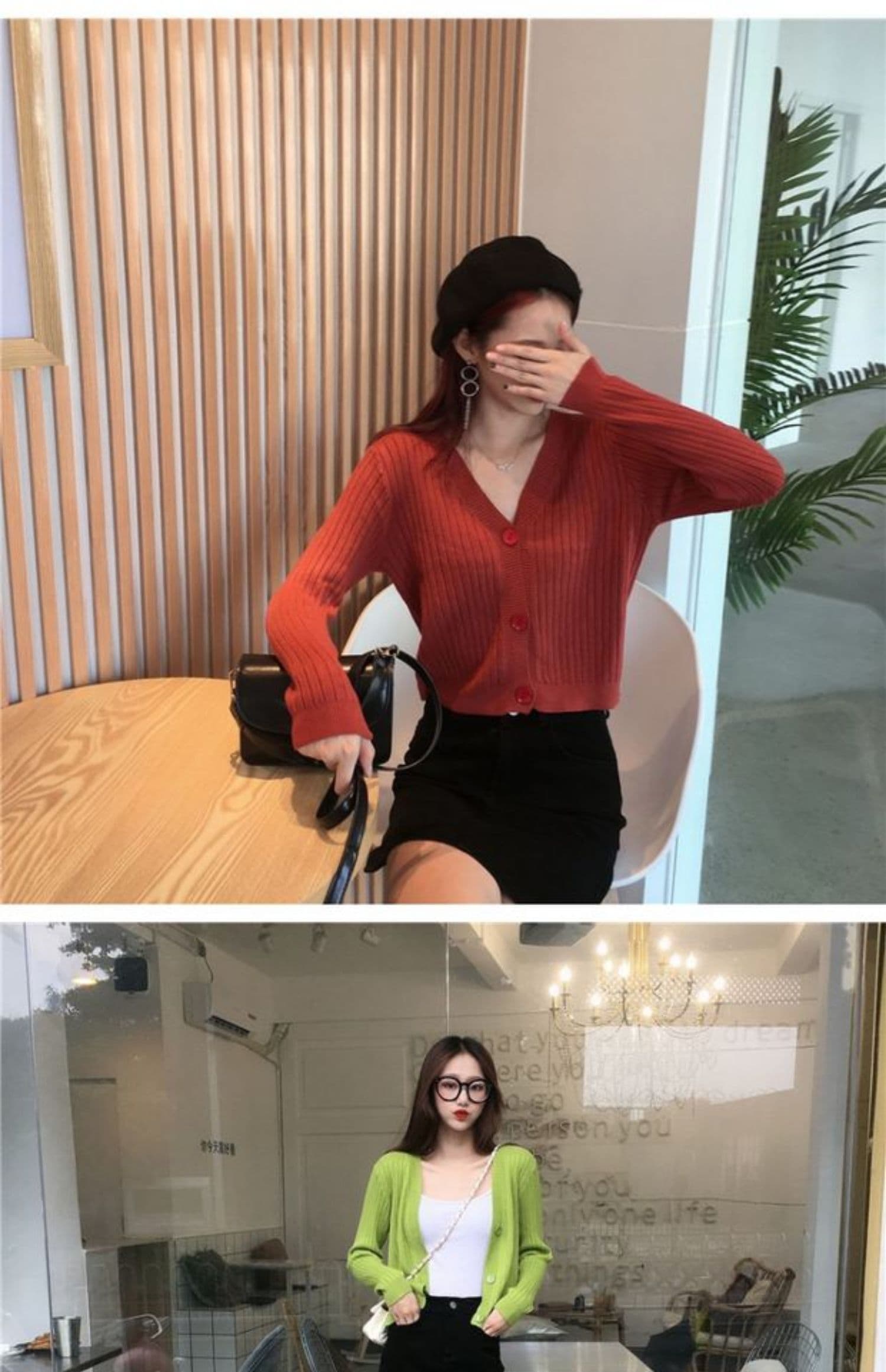 Chic 연령 감소 작은 키 니트 스웨터 여성 봄 가을 chic 한 부서 몸매 가꾸기 슬림해 보이는 오픈 가디건 부드러운 바람 쇼트 스타일 맨위 상세 이미지 13