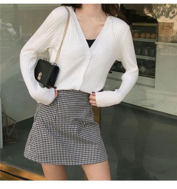 Chic 연령 감소 작은 키 니트 스웨터 여성 봄 가을 chic 한 부서 몸매 가꾸기 슬림해 보이는 오픈 가디건 부드러운 바람 쇼트 스타일 맨위 상세 이미지 22