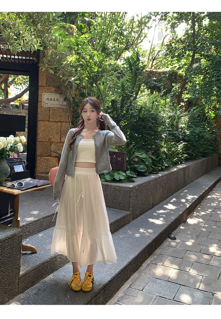 얼음 실크 자외선 차단 의류 여성 여름 얇은 스타일 외부 가져 가라. 니트 오픈 가디건 홀로우 아웃 Tulle 블라우스 작은 숄 에어컨 셔츠 맨위 상세 이미지 8