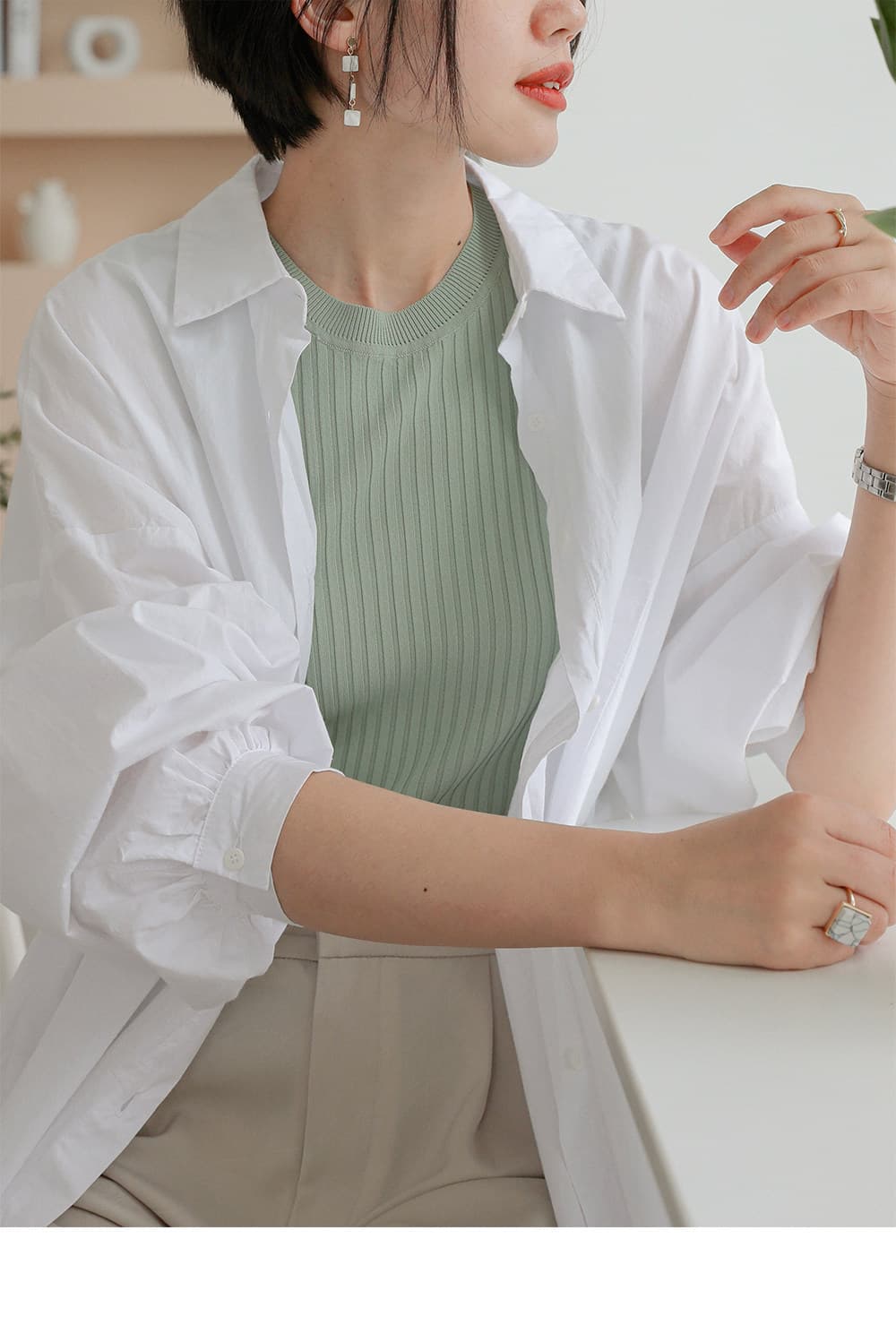 큰 암소 货值 가치 가치 작은 악당 경편 한 7 색상 입력 얼음 실크 싱글 착용 또한 슬림해 보이는 ~ 중 니트 스웨터 라운드 넥 조끼 여성 상세 이미지 43