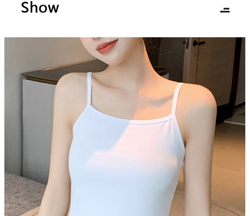 모달 화이트 몸매 가꾸기 캐미솔 인사이드 가져 가라. 새로운 여름 외출용 아름다움 뒤로 표지 대리인 우유 만나는 맨위 상세 이미지 5
