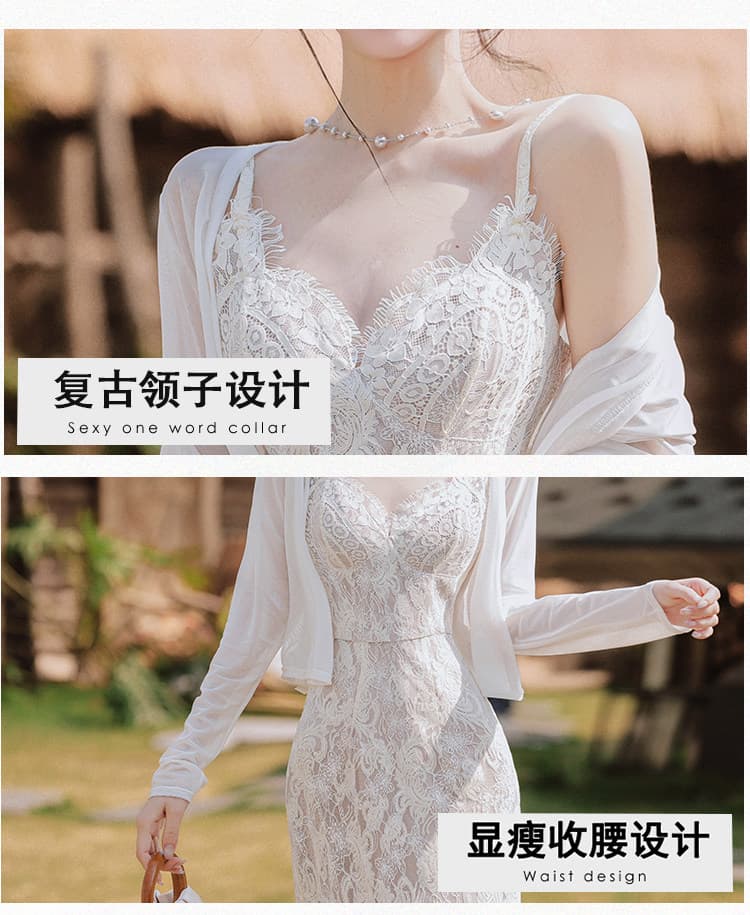 작은 열림 셔츠 얇은 스타일 여성 여름 Tulle 슬립 드레스 외부 코디 치마 태양 보호 셔츠 에어컨 셔츠 상세 이미지 13