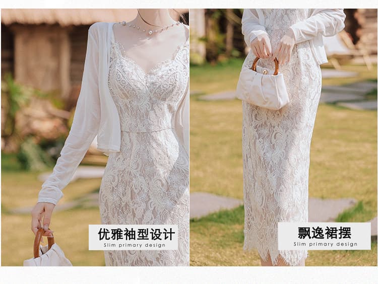 작은 열림 셔츠 얇은 스타일 여성 여름 Tulle 슬립 드레스 외부 코디 치마 태양 보호 셔츠 에어컨 셔츠 상세 이미지 14