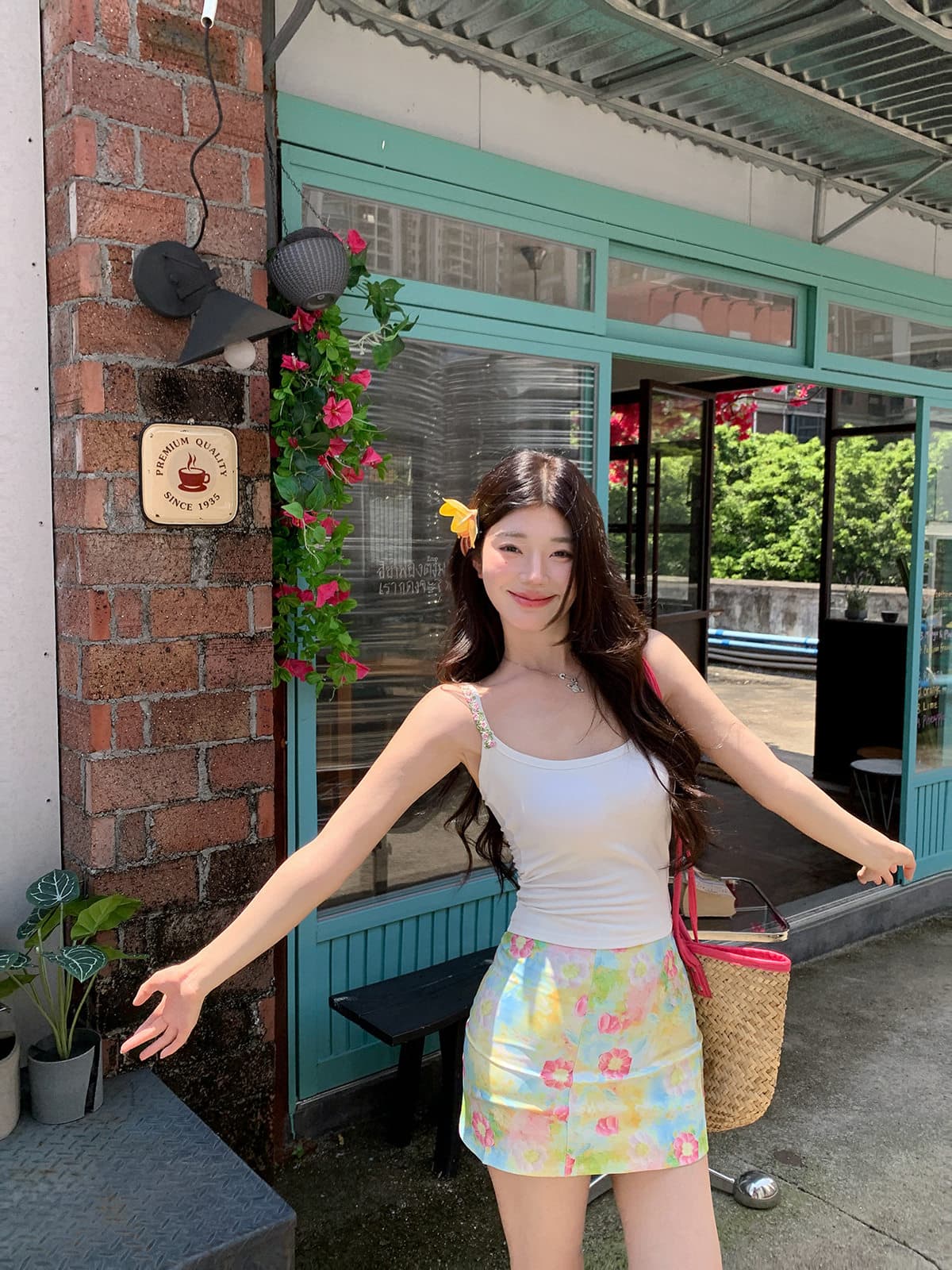 가슴 패드 몸매 가꾸기 조끼 여성 여름 ins 몸매 가꾸기 꽃 디자인 어깨끈 맨위 센스 만나는 바람 슬립 달콤한 자매 벨트 상세 이미지 6
