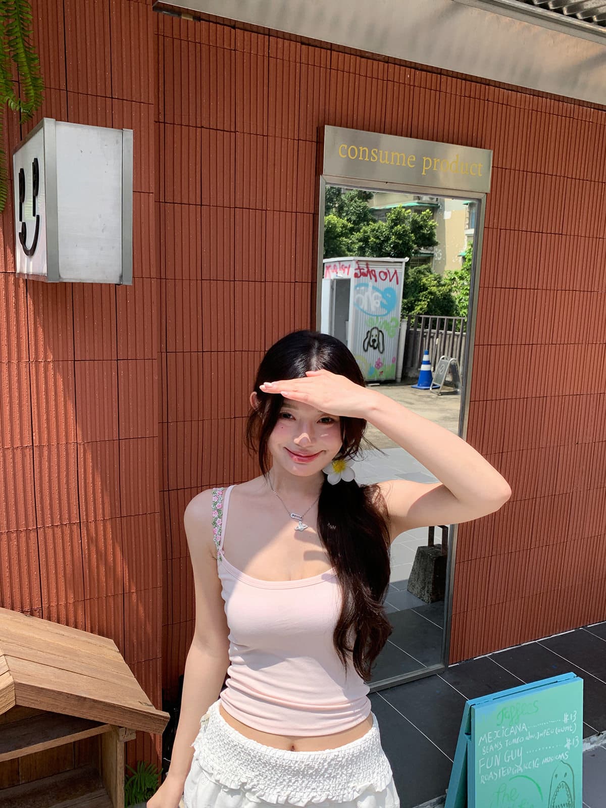 가슴 패드 몸매 가꾸기 조끼 여성 여름 ins 몸매 가꾸기 꽃 디자인 어깨끈 맨위 센스 만나는 바람 슬립 달콤한 자매 벨트 상세 이미지 13
