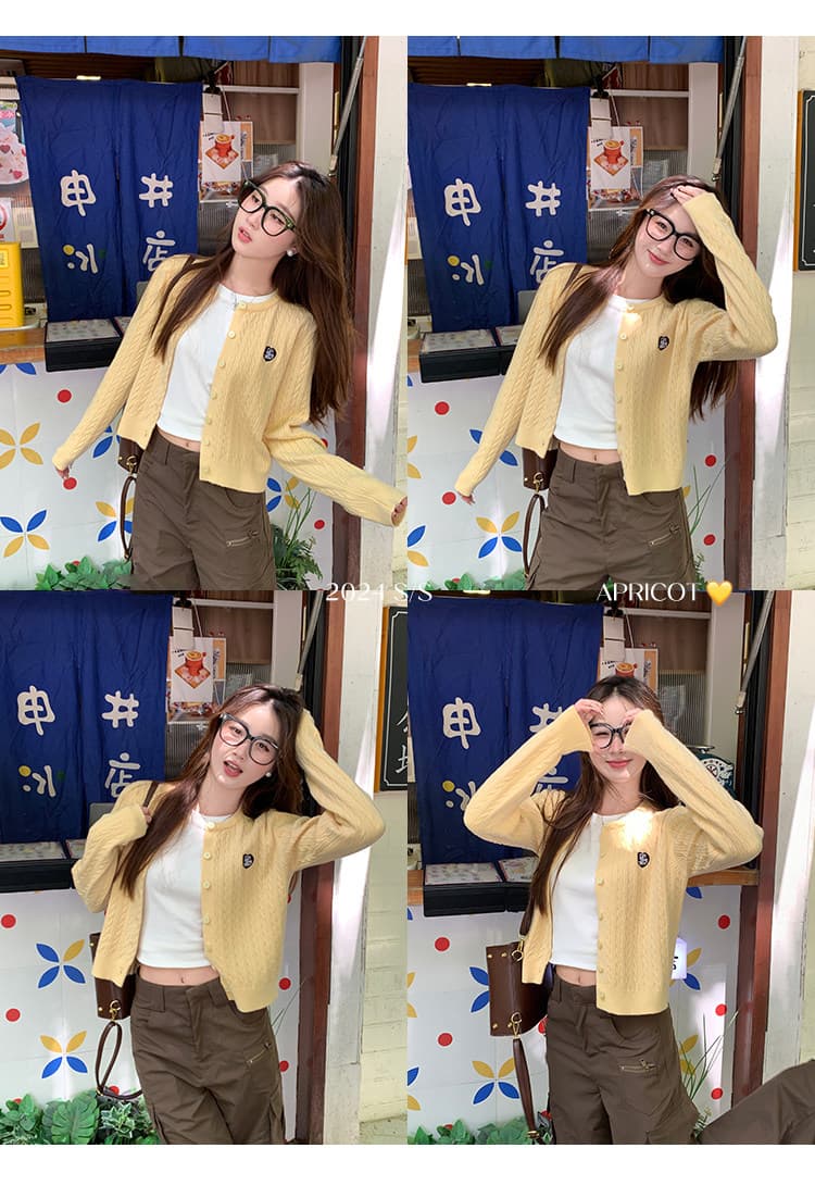 황색 스웨터 오픈 가디건 여성 2026 새로운 이른 봄 꽈배기 아름다운 자이언트 잘 생긴 ~ 중 작은 외투 한 부서 니트 맨위 상세 이미지 5