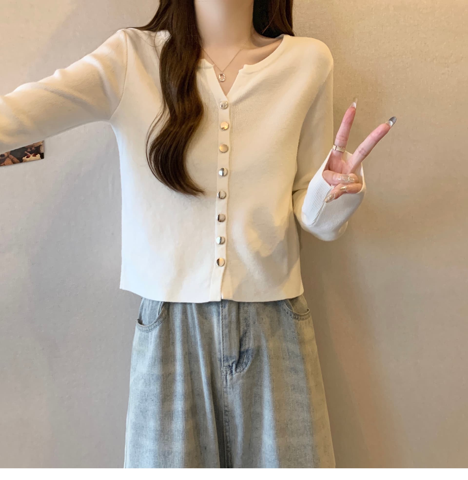 가을 겨울 얇은 스타일 검정색 긴팔 니트 오픈 가디건 맨위 작은 키 몸매 가꾸기 쇼트 스타일 외부 가져 가라. 스웨터 코트 여성 상세 이미지 20