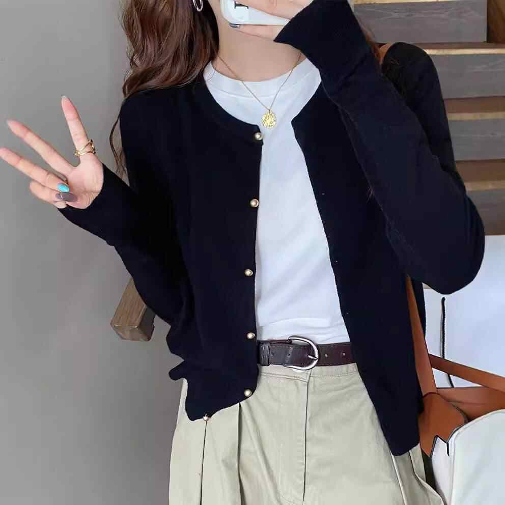 새로운 회색 니트 오픈 가디건 여성 가을 외부 가져 가라. 디자인 센스 스웨터 코트 이른 가을 얇은 스타일 긴팔 맨위 여성 상세 이미지 11