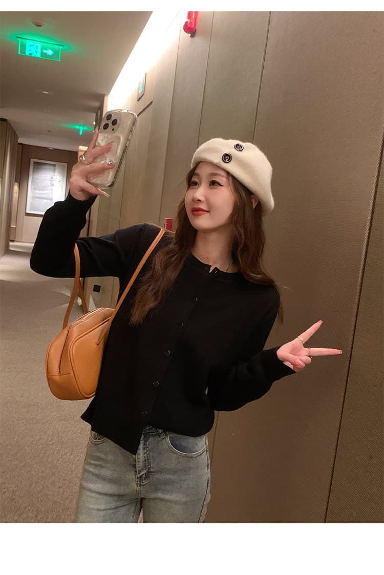 라운드 넥 긴팔 외부 가져 가라. 오픈 가디건 여름 얇은 코트 숄 살구 색상 니트 스웨터 봄 가을 단색 쇼트 스타일 태양 보호 셔츠 상세 이미지 31