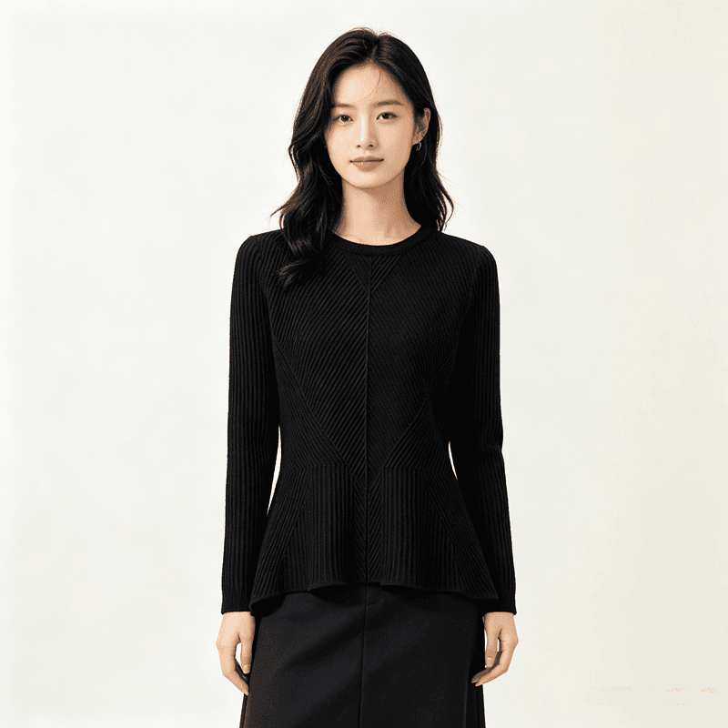 가을 겨울 새로운 몸매 가꾸기 긴팔 라운드 넥 허리 수축 맨위 여성 인사이드 가져 가라. 기본 셔츠 풀오버 스웨터 여자 니트 스웨터 이미지 5