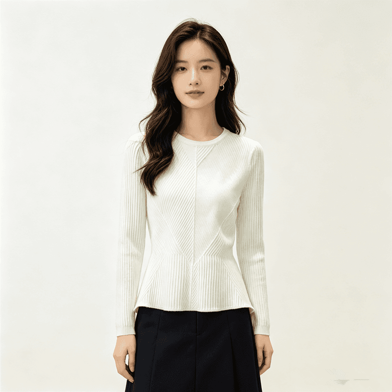 가을 겨울 새로운 몸매 가꾸기 긴팔 라운드 넥 허리 수축 맨위 여성 인사이드 가져 가라. 기본 셔츠 풀오버 스웨터 여자 니트 스웨터 상세 이미지 5