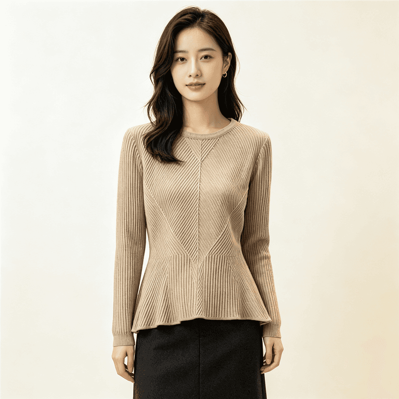 가을 겨울 새로운 몸매 가꾸기 긴팔 라운드 넥 허리 수축 맨위 여성 인사이드 가져 가라. 기본 셔츠 풀오버 스웨터 여자 니트 스웨터 상세 이미지 6