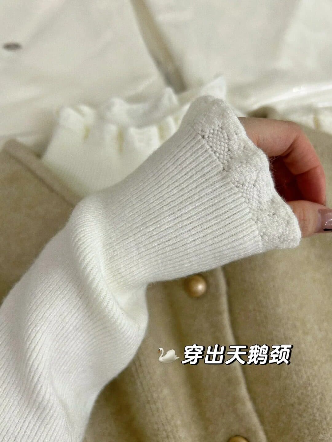 아름다운 반하이넥 레이스 니트 스웨터 여성 가을 겨울 인사이드 가져 가라. 품격 스택 착용 프릴 만나는 맨위 부드러운 찹쌀 스웨터 상세 이미지 25