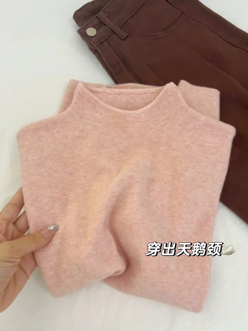 작은 스탠드 칼라 부드러운 찹쌀 니트 스웨터 긴팔 기본 셔츠 여성 터틀넥 이른 봄 가을 겨울철 털이 있는 스웨터 맨위 인사이드 가져 가라. 트렌디 상세 이미지 4