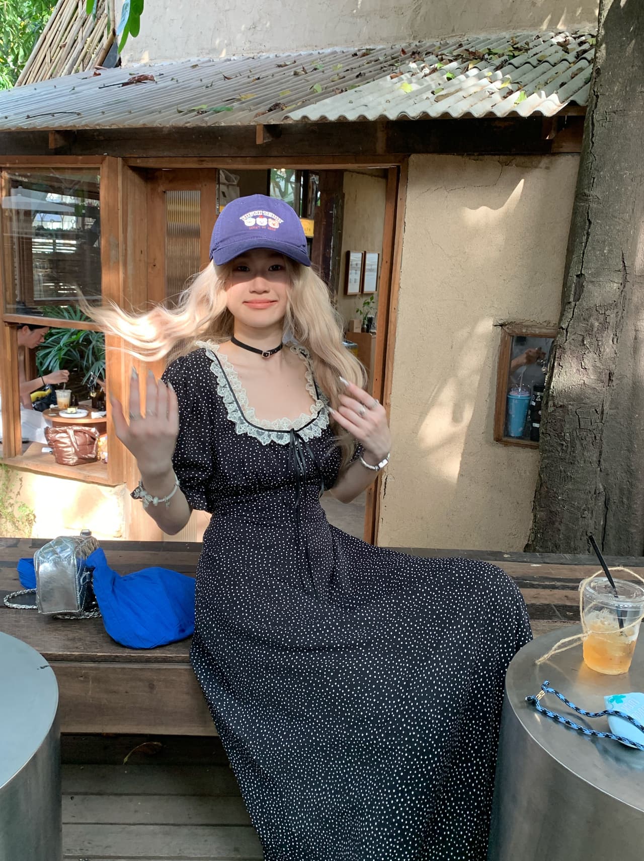 마이크로 지방 프랑스식 레이스 칼라 꽃무늬 거품 소매 드레스 여름 품격 허리 수축 슬림해 보이는 한 마디 휴가 해변 롱 스커트 이미지 2