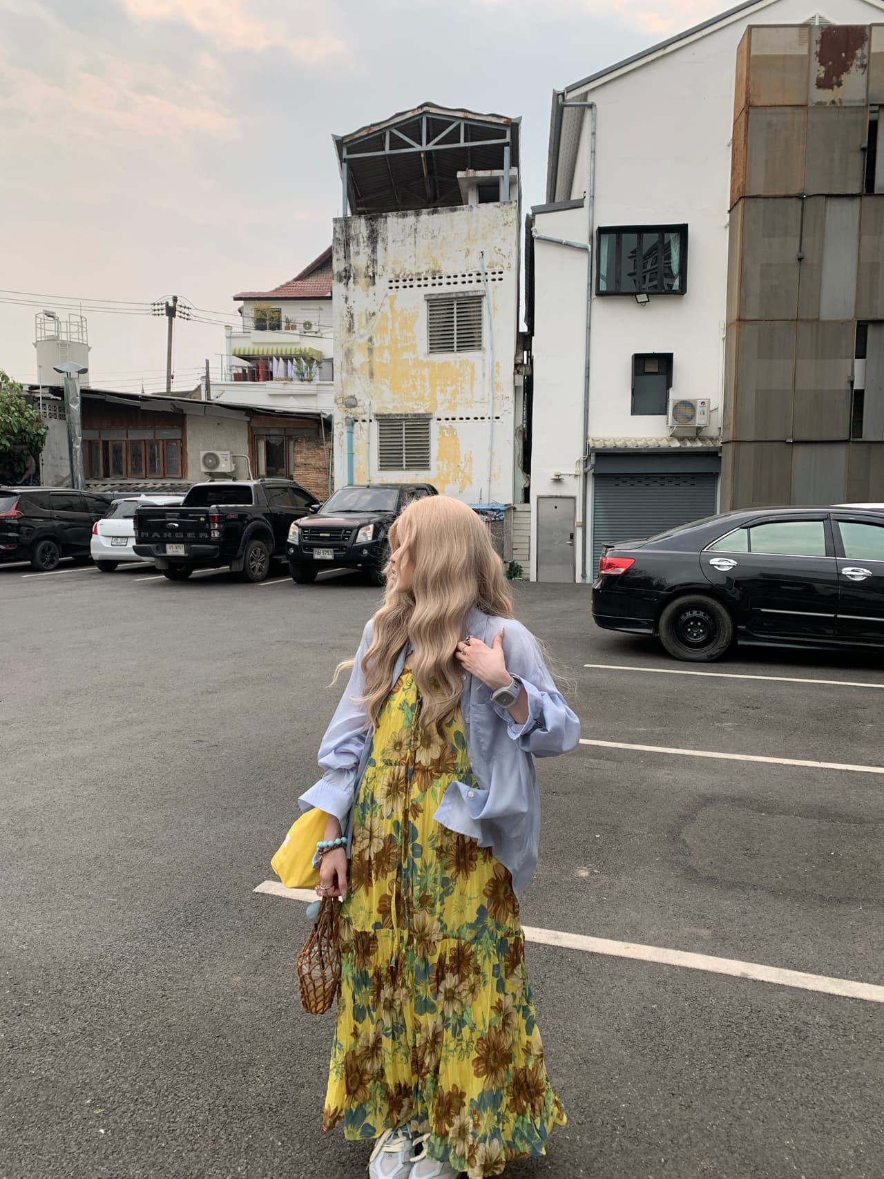 빅 사이즈 디자인 센스 작은 대중 루즈핏 주름 휴가 바람 슬립 드레스 여름 해변가 휴가 여행 해변 롱 스커트 상세 이미지 15