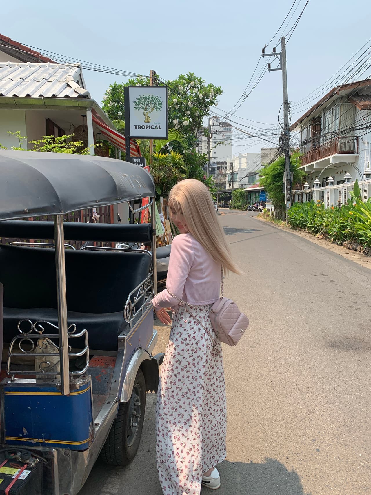 지방 mm 프랑스식 차 휴식 꽃무늬 슬립 드레스 여름 품격 슬림해 보이는 여행 휴가 바람 숙녀 발목 길다 치마 상세 이미지 8