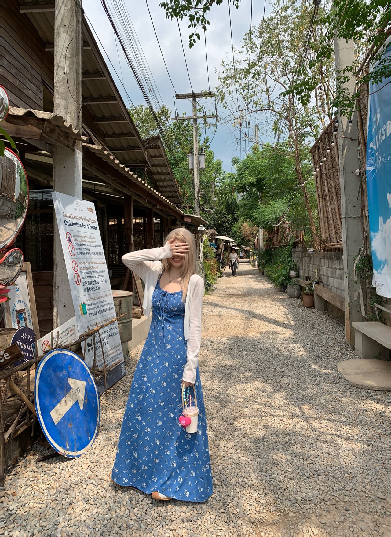 마이크로 지방 키 큰 남자 길이 연장 품격 첫사랑 꽃무늬 파란색 슬립 드레스 여름 낭만주의 소녀 순수한 욕망 바람 롱 스커트 상세 이미지 6