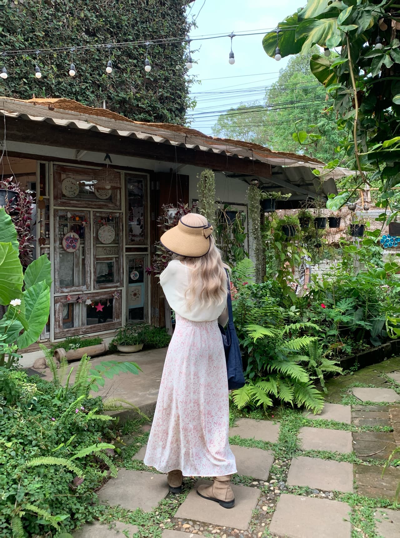 빅 사이즈 품격 슬림해 보이는 고급 꽃무늬 슬립 드레스 허리 수축 슬림해 보이는 차 휴식 프랑스식 롱 스커트 여행 휴가 바람 상세 이미지 7