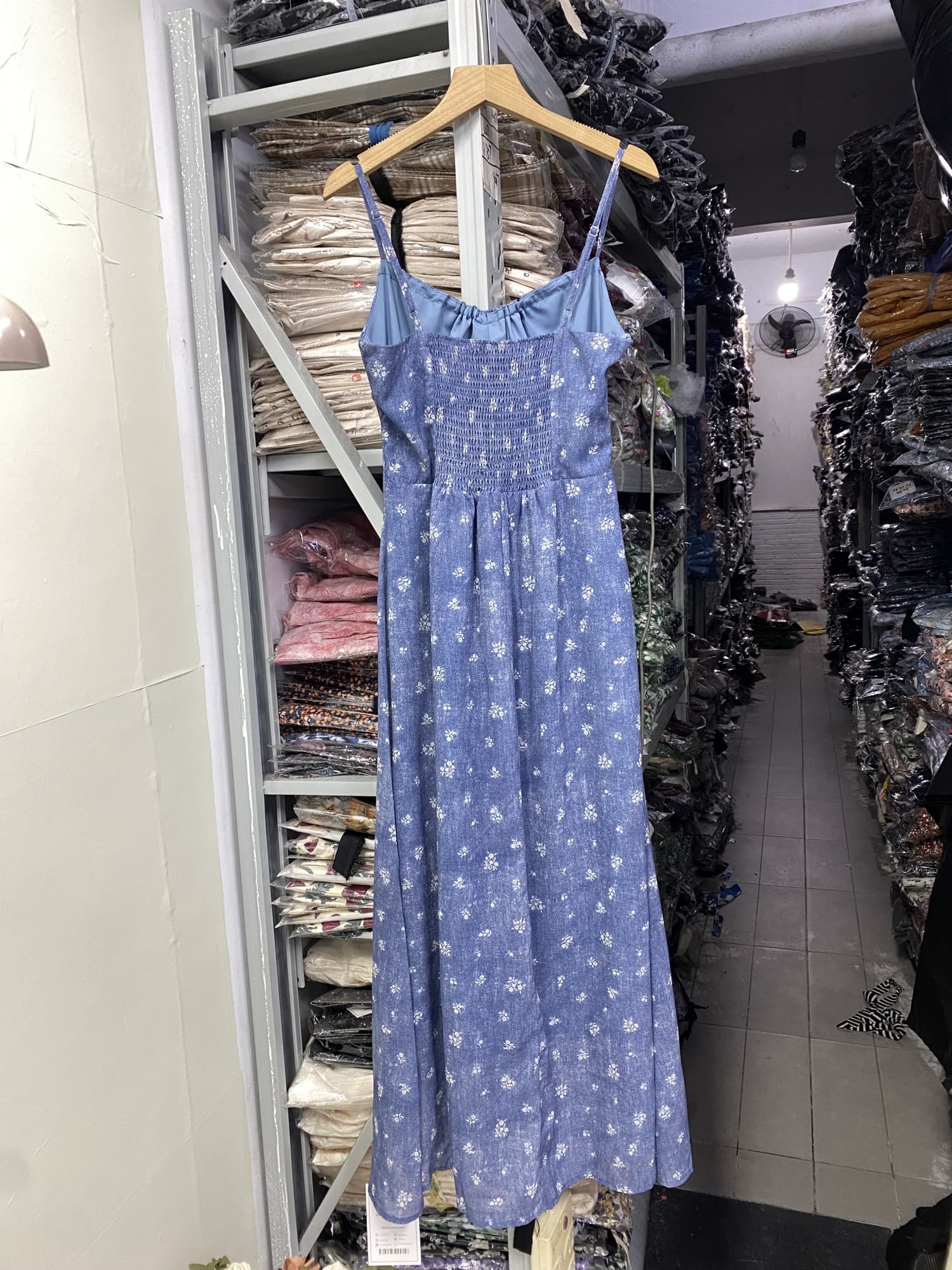 마이크로 지방 프랑스식 우아함 품격 슬립 꽃무늬 드레스 여름 몸매 가꾸기 슬림해 보이는 모방 데님 프린트 슬립 롱 스커트 여성 상세 이미지 4