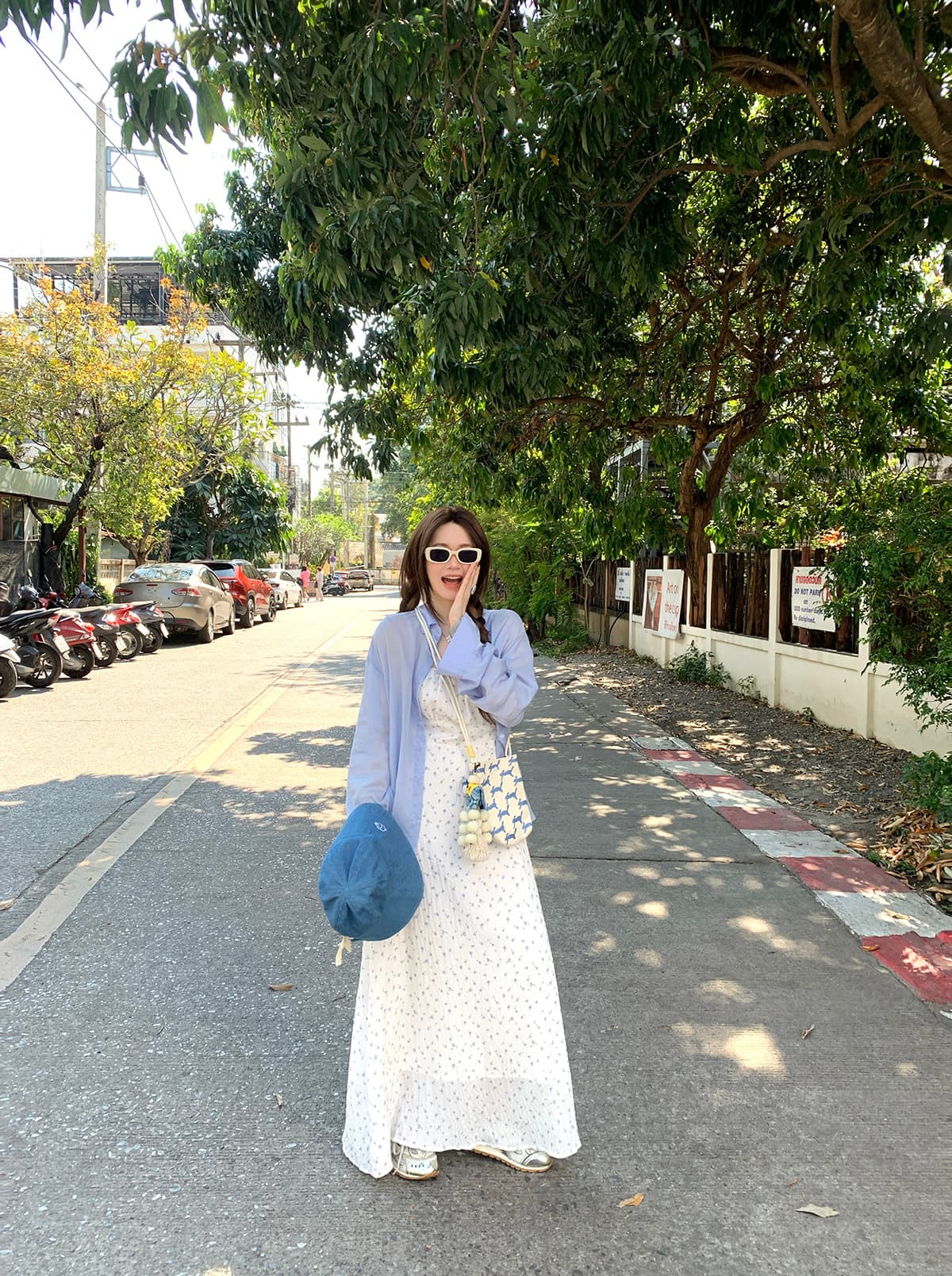 빅 사이즈 작은 청신 차 휴식 첫사랑 작은 꽃무늬 슬립 드레스 여름 슈퍼 요정 달콤함 부드러운 휴가 슬림해 보이는 길다 치마 상세 이미지 14