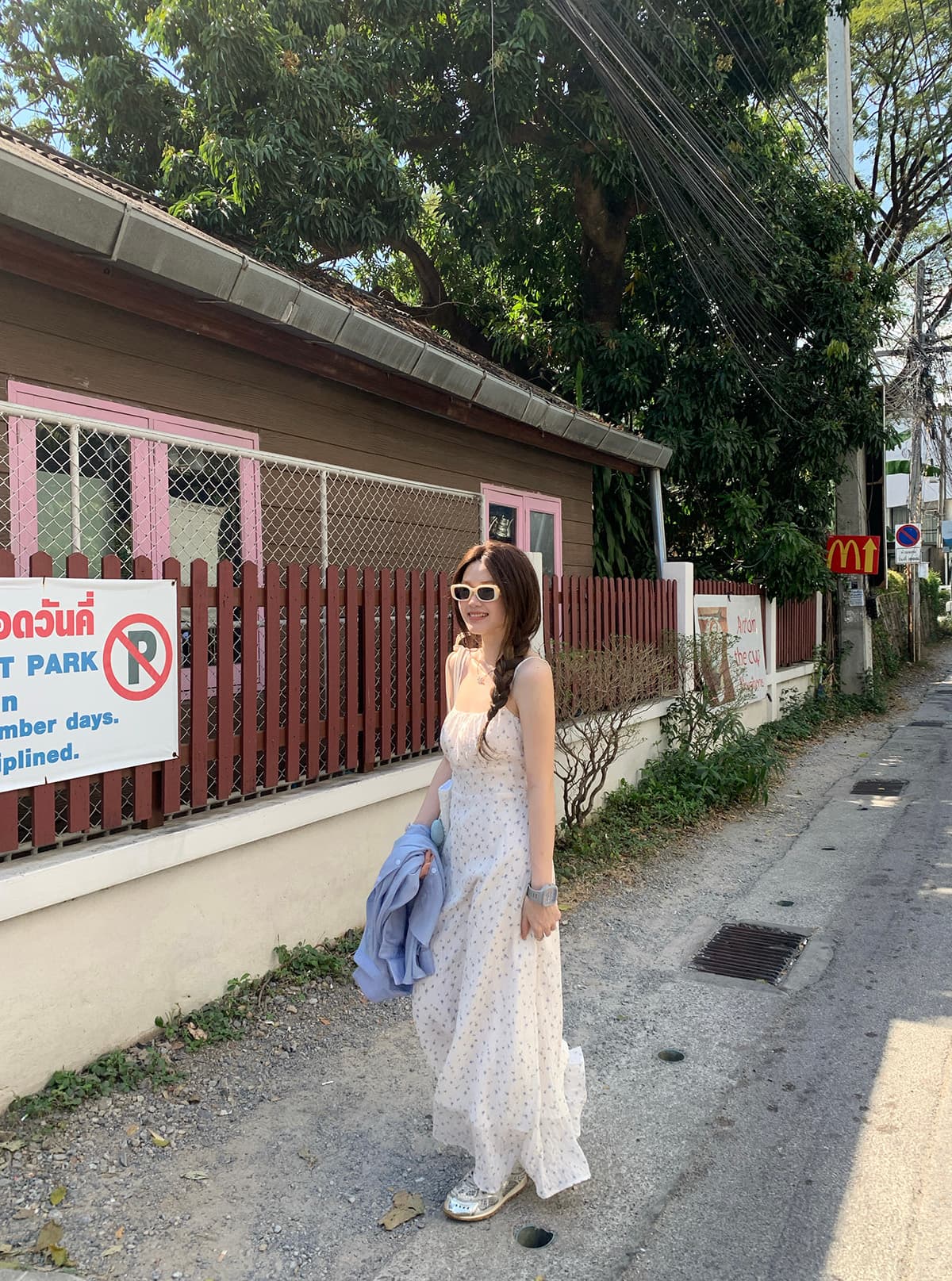 빅 사이즈 작은 청신 차 휴식 첫사랑 작은 꽃무늬 슬립 드레스 여름 슈퍼 요정 달콤함 부드러운 휴가 슬림해 보이는 길다 치마 상세 이미지 16