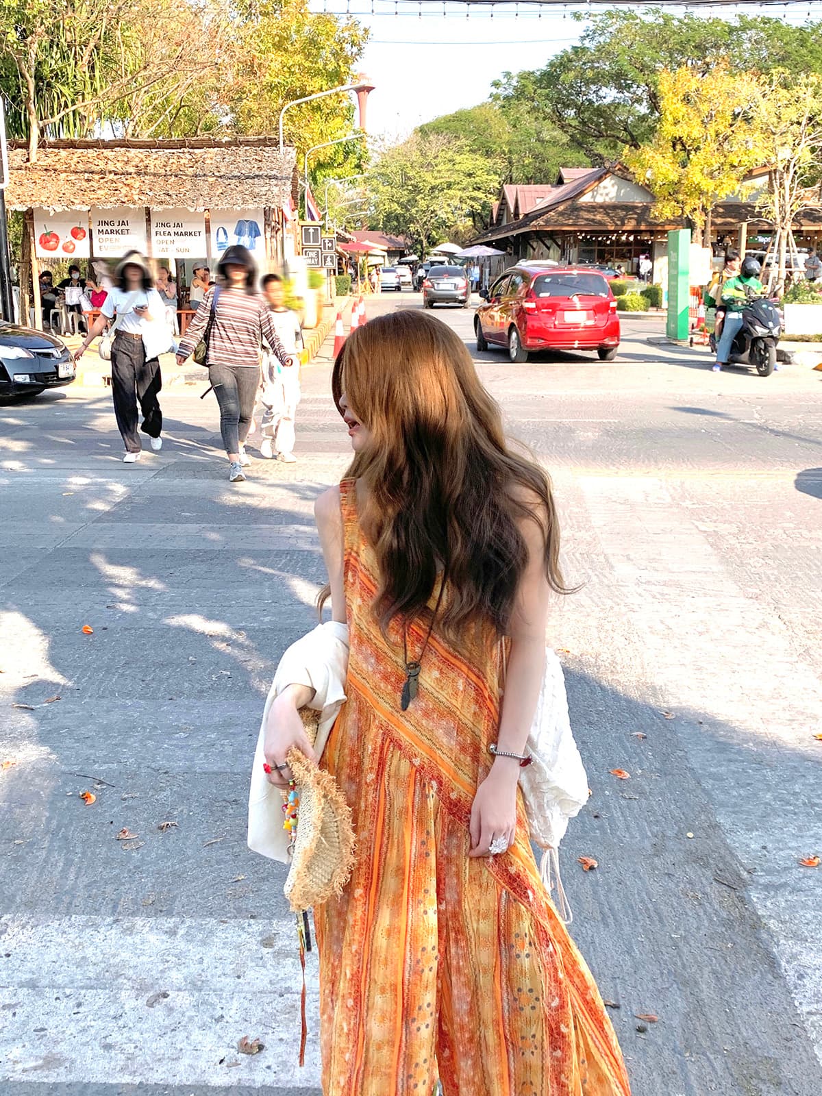 빅 사이즈 품격 여행 휴가 바람 외국 가스 슬립 치마바지 여름 캐주얼 달콤함 연령 감소 스트라이프 슬립 롱 코트 치마바지 상세 이미지 18