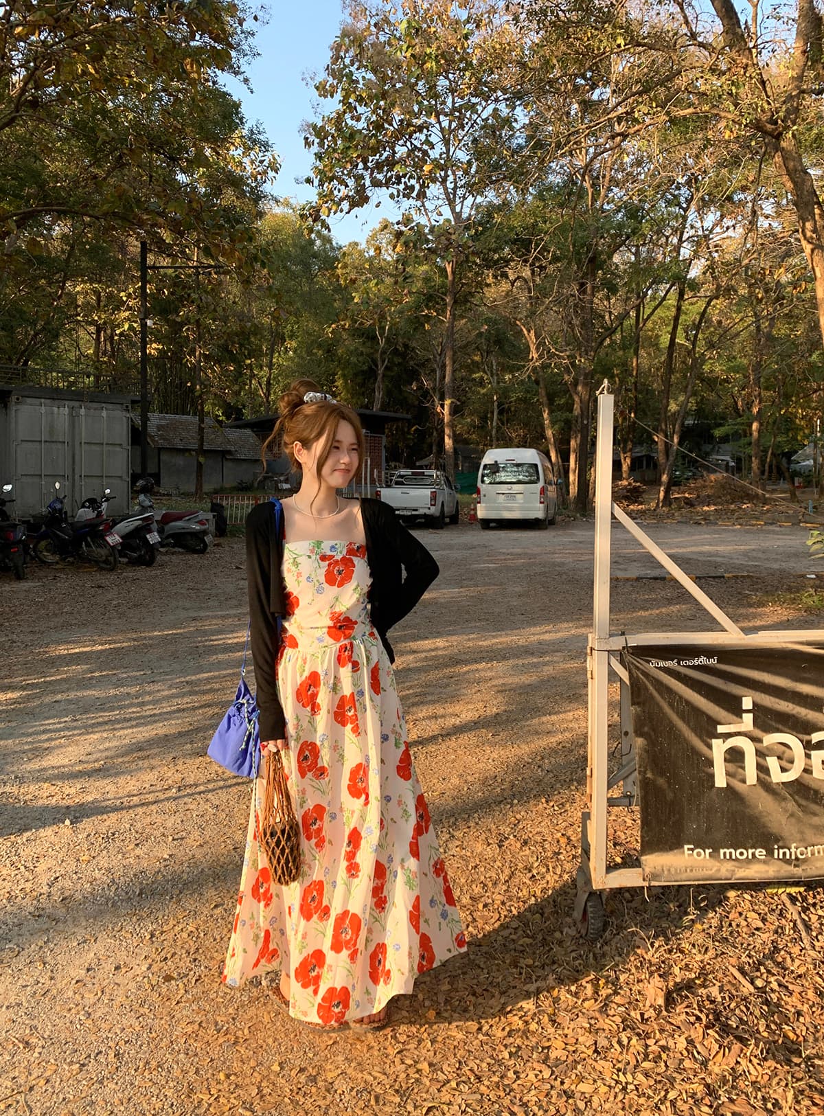 빅 사이즈 품격 전원 바람 레트로 대 꽃 슬립 드레스 여름 고급 디스플레이 화이트 해변가 여행 휴가 점프 슈트 롱 스커트 상세 이미지 17