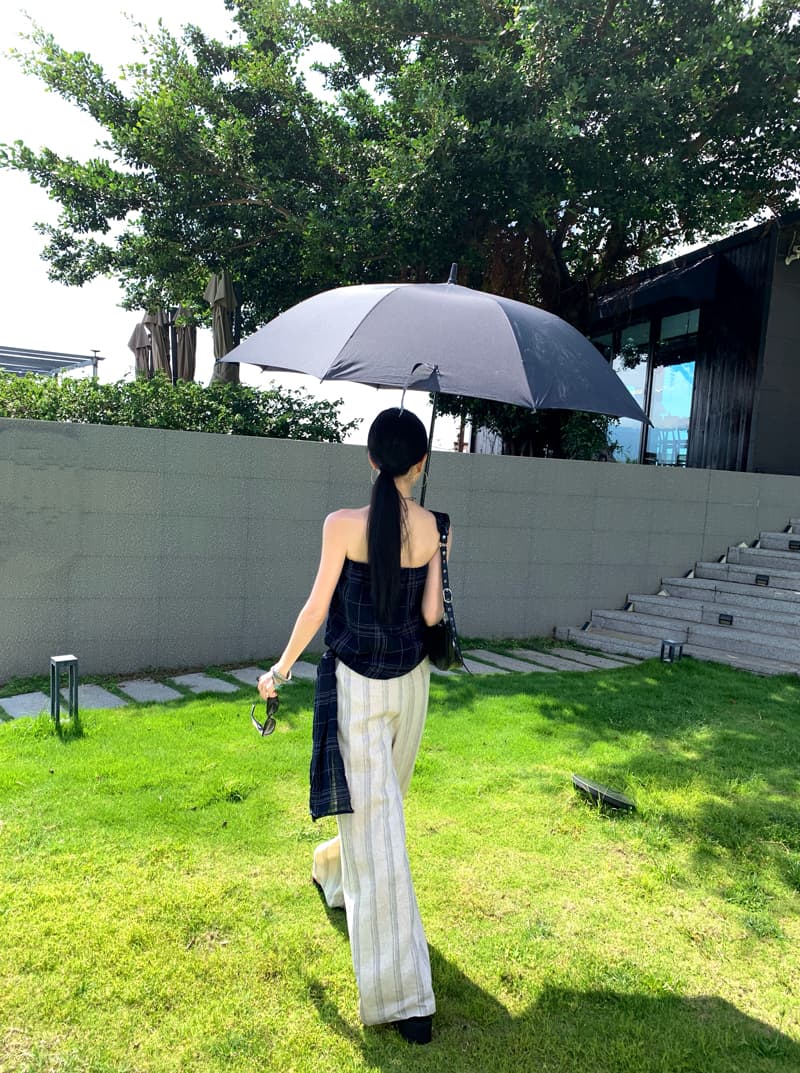 한 부서 고대 조기 바람 레트로 배색 체크무늬 외출용 튜브탑 핫걸 섹시함 조끼 여성 품격 리본 맨위 트렌디 상세 이미지 4